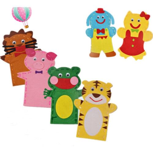 Cartoon Animals Non-Woven Cloth DIY Hand Puppet Craft Toys Creative Activity Performance Prop Handmade Sewing Toy Christmas Gift