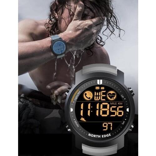 NORTH EDGE LAKER Smart Watch Men Waterproof 50M Swimming Running Sports Pedometer Health Monitor Stopwatch For Android IOS