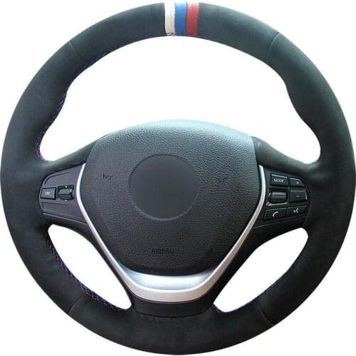 For BMW F30 320i 328i 320d Car Steering Wheel Cover Hand-stitch on Wrap Cover