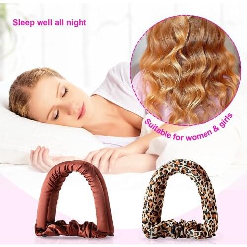 Lystrfac New Slik Heatless Hair Curler Hair Curling Sleeping Big Wave Sponge Magic Button Lazy Headband Hair Accessories