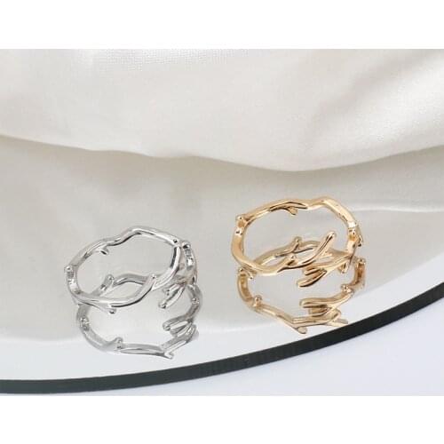 New Simple Deer Antler 925 Sterling Silver Jewelry Rings for Women Girl Personality Branch Popular Leaf Opening Rings Anel