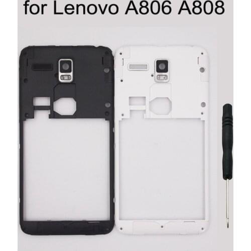 For Lenovo A806 A808 Original Mobile Phone Housing Middle Frame With Rear Back Camera Glass Lens + Tools
