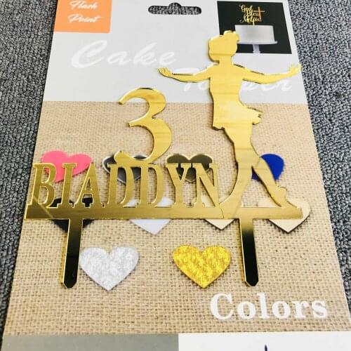 Personalized name Happy Birthday Cake Topper,Custom Ballet girl age Cake Topper,like to dance girl Birthday Party Decor Supplies