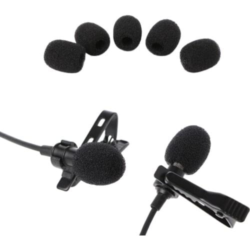 5X Round Ball Lavalier Microphone Foam Windscreen Sponge Windshields 6mm Opening