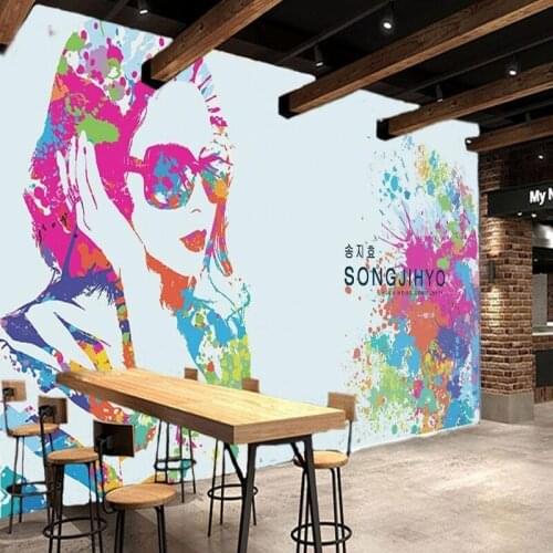 Custom mural Watercolor graffiti tooling background wall custom living room restaurant mural studio wallpaper