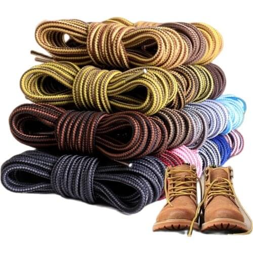 1 Pair Striped Double Color Shoelaces Round Cotton Shoe laces Outdoor Boots and Sneakers Shoelace 18 Color 70CM 90CM 120CM 150CM