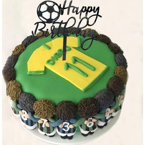Football Cake Decoration Plugin Basketball Theme Party Topper Happy Birthday Cake Topper Flage For Boy Birthday Cake Supplies