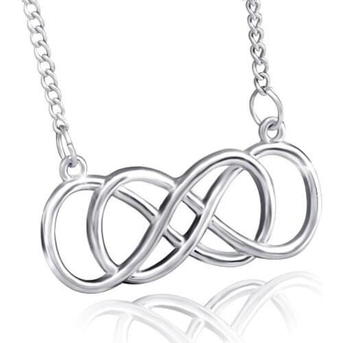 Revenge Emily Thorne Necklace Eternity Simple Forever Love Double Infinity Pendant Bridal Party Silver Color Jewelry Wholesale