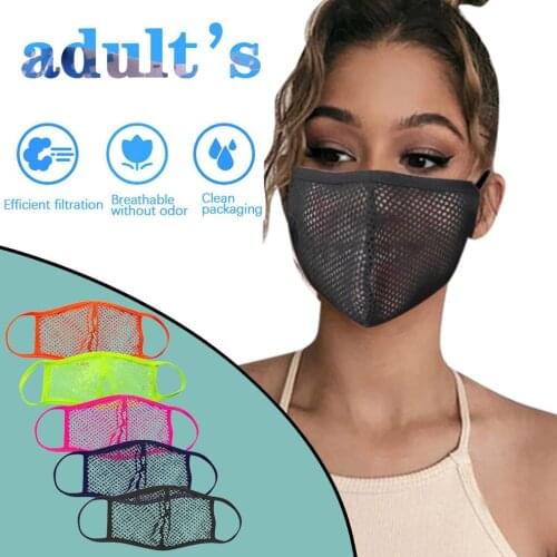 1PC Hollow Mesh Adult Solid Color Washable Reusable Outdoor Breathable Masque mascarilla Monder Scarf Halloween Cosplay MasK