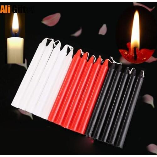 10 Pieces Black Candles Household Lighting Candles Daily Decorate Candle Smoke-free Romantic Wedding Long Pole Classic Candles