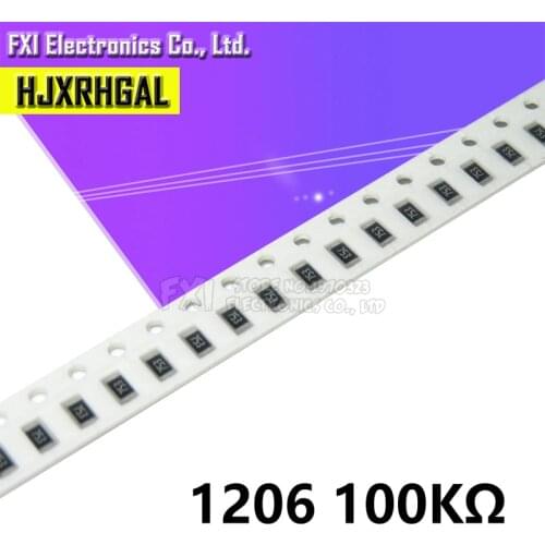 100PCS 1206 SMD Resistor 100K ohm chip resistor 0.25W 1/4W 104 new original