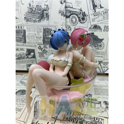 2pcs/set Anime Re:Life in a different world from zero Rem Ram Figure Model Toy No Box New