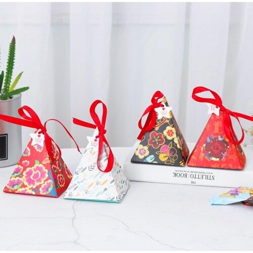 24pcs Creative paperboard gift box wedding party new year packaging favors flower pattern paper candy boxes
