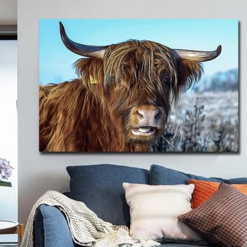 Diamond mosaic Cow Wall Art 5d diy diamond painting full square/round highland cow diamond embroidery Bull Poster home decor