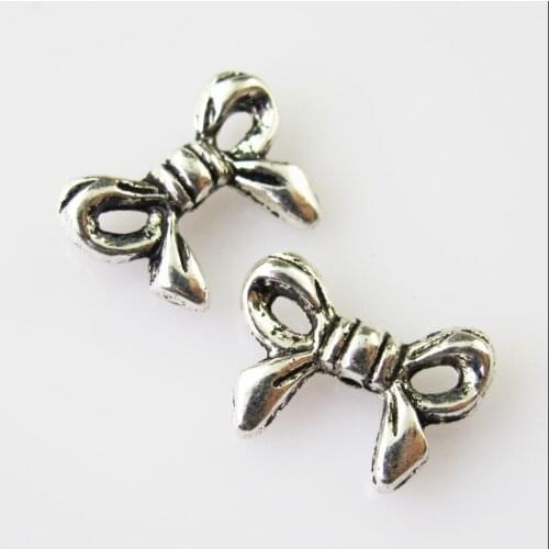 35 New Animal Butterfly Bow Charms Tibetan Silver Tone Spacer Beads 10x13.5mm