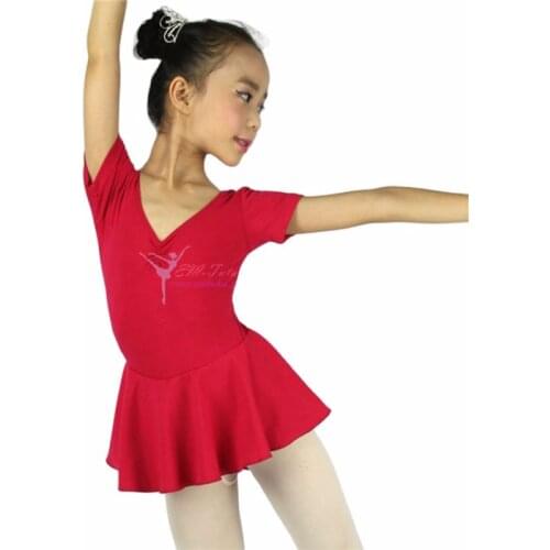 Children Ballet Clothing Dance Costume Pink Cotton Lycra Leotard Skirt Ballet Clothes Girl Skirted Leotard Kids Ballet Dress