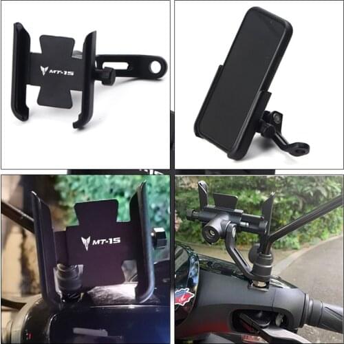 For Yamaha MT-15 MT15 Motorcycle CNC Aluminum Mobile Phone Holder GPS Navigator Rearview Mirror Handlebar Bracket Accessories