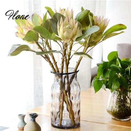 Flone Artificial Emperor Flower Simulation Silk Fake Flowers Single Branch For Wedding Supplies Hotel Model Room Home Decoration