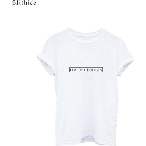 LIMITED EDITION Fashion Summer Brand T-shirts Tops Short Sleeve O-neck Cotton Loose Women T shirt tops White mujer