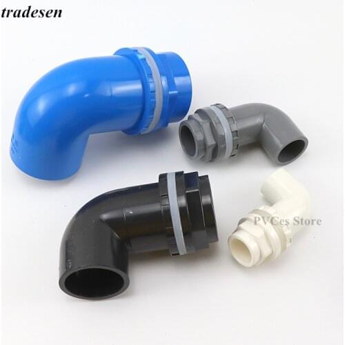 1Pcs I.D 20/25/32/40/50mm L Type PVC Pipe Connector Thicken Fish Tank Drain Joints Garden Irrigation Aquarium Inlet Outlet Joint