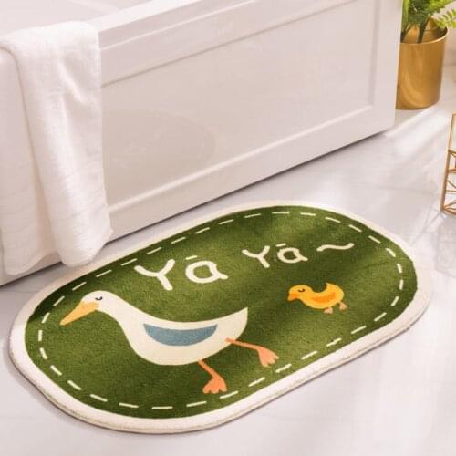Ins Nordic Door Mat Cute Duck Bathroom Anti-slip Floor Mat Living Room Soft Decorative Carpet Flower Shape Machine Washable Rugs