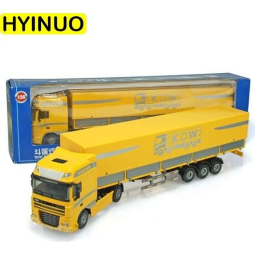 Refined Edition 1/50 KDW simulation Diecast Alloy Metal Truck Trailer Container Cargo Transport Car Model Kids Toy Vehicle show