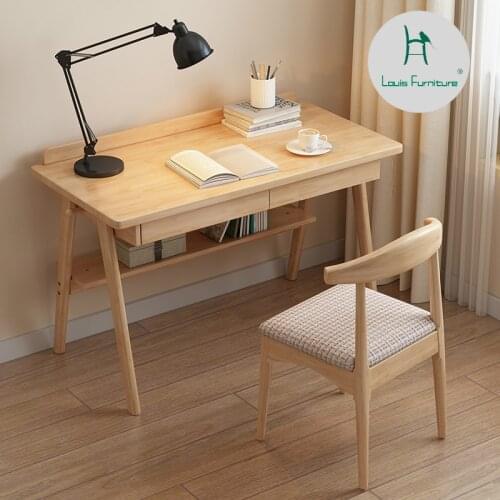 Louis Fashion Computer Desks Nordic Solid Wood Student Bedroom Writing