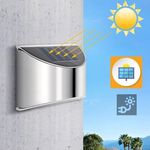 Stainless Steel Housing LED Solar Light PIR Motion Sensor Garden Waterproof Solar Lighting Home Garden Fence Step Light