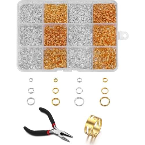 1000pcs/bag 4 5 6 7 10mm Metal Jump Rings Split Ring Lobster Clasps Pliers For Diy Jewelry Making Findings Accessories Supplies