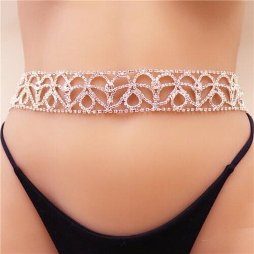 New Refined Romantic Heart Rhinestone Waist Chain Fashion Lady Shining Crystal Leisure Party Sexy Body Chain Wholesale Retail