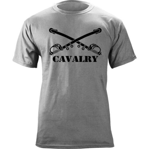 2019 New Fashion Brand T shirt logo US Army Cavalry Branch Insignia Crossed Sabers Veteran Graphic Hip Hop Tops T-shirt