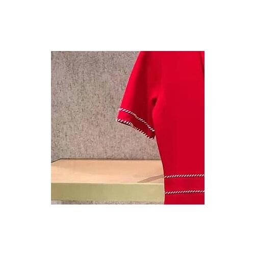 2021 Spring and Summer New Shirt Collar All-match Slim Elegant Knitted Dress Short-sleeved Dress Women