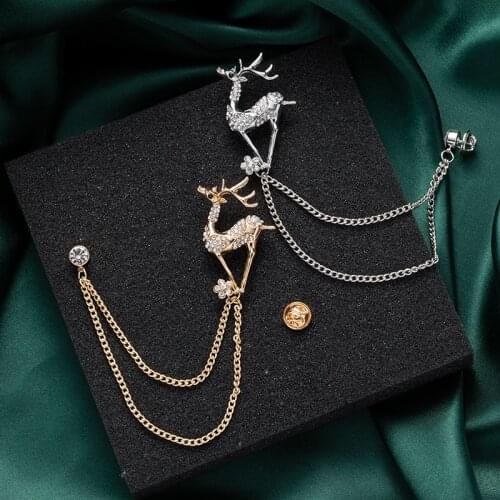 New Arrival Fashion Deer Brooches Brooch With Rhinestones Brooches on Clothes Female Cute Jewelry Accessory Holiday Gift