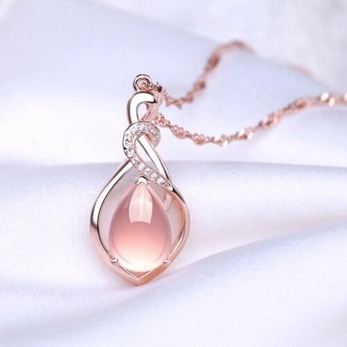 Opal Necklace Women Long Chain Jewelry Accessories Rhinestone Necklace Female Party Decorations