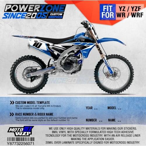 PowerZone Customized Team Graphics Backgrounds Decals 3M Custom Stickers For YAMAHA YZF250FX 14-18 YFZ 19 YZF450 14-17 18-19 071