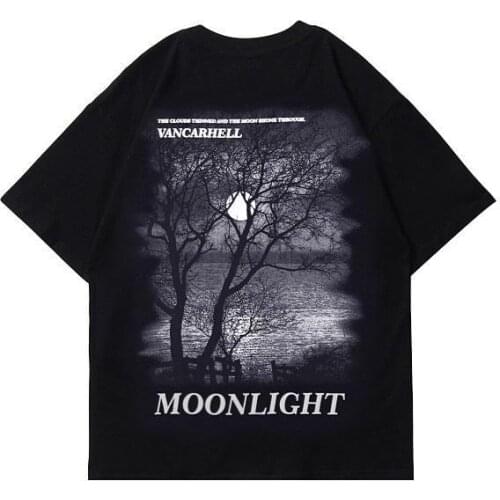 Scenery Guochao Original Short Sleeve T-shirt Male and Female Minority American High Street Wind Tide Brand ins Half Sleeve