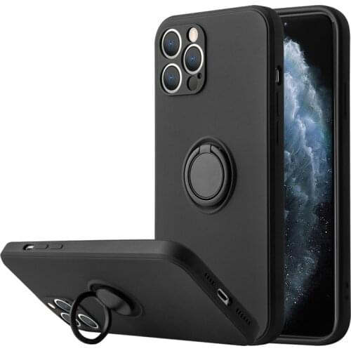 Luxury Liquid Silicone Ring Holder Bracket Case for iPhone 11 12 Pro XS Max XR X 8 7 Plus SE 2020 Shockproof Soft Phone Cover