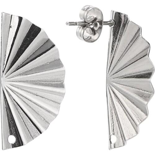 Fan Stud Earrings For Jewelry Making Stainless Steel Earrings Stud Components 20pcs/lot