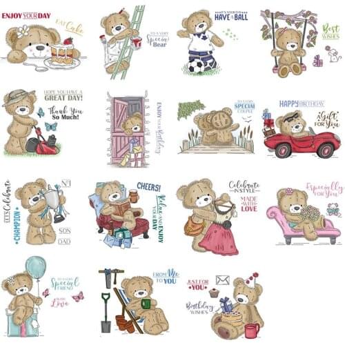 Little Bears Series Transparent Silicone Clear Stamp For Scrapbooking DIY Craft Decoration Soft Stamp