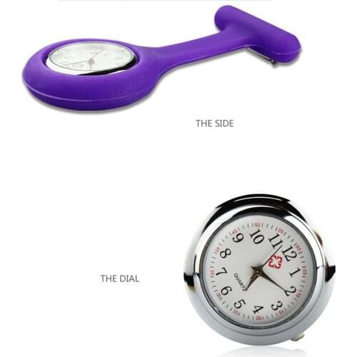 Enfermera Pocket Watches Silicone Nurse Work Watch Brooch Tunic Fob Watch With Free Battery Nurse Pocket Watches Карманные 30