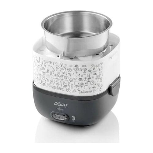 Arzum Modern white electric multi steamer heater & Egg cooker 3 level Lunch Box