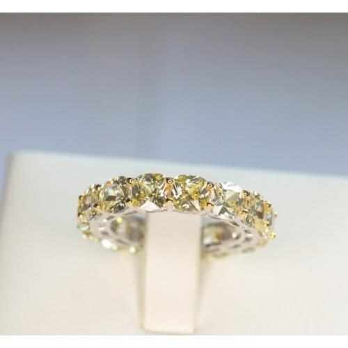 The Whole Row 5A zircon women ring, made of Solid silver 925 Square Cushion Cutting 5 mm size 5 6 7 8 9 10 men ring bijoux femm