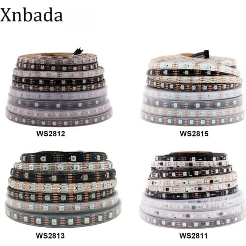 WS2811 WS2812B WS2813 WS2815 RGB LED Strip Individually Addressable Tape Light 30/60/144Leds/m DC5V DC12V