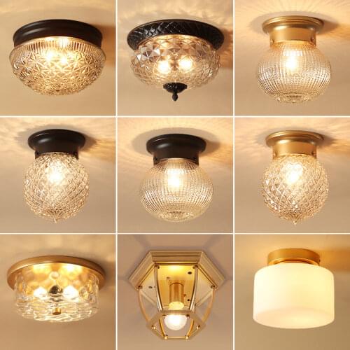 Nordic Glass Balcony Led Ceiling Lights Multiple Styles Surface Mount Hanglamp Bedroom Stairs Aisle Ceiling Lamp