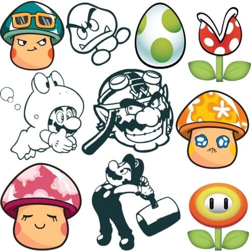 Ironing transfer patch clothes DIY washable mens T-shirt heat transfer cartoon boy Super Mario Mario clothes sticker patch