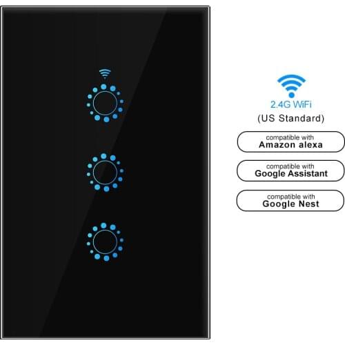 Wi-Fi Smart Switch Light Switch Voice Control Remote Control Touch Control Compatible with Alexa Google Assistant