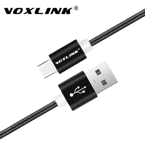 USB Cable Type C VOXLINK Nylon Braided Fast Charge Cable For Samsung Galaxy Usb Cable For Macbook Xiaomi Mi 8 A1 Charging Cord