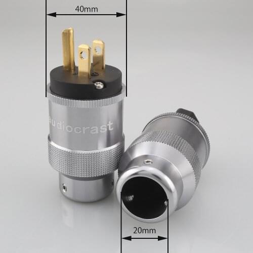 High Quality Audiocrast P114 24K Gold Plated US Version Power Plug Connector for Audio DIY Power Wire