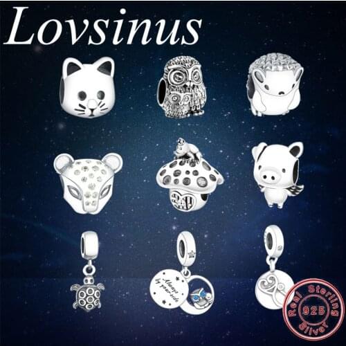 925 Sterling Silver Berloque Eiffel Tower Coffee Cup Owl Snow Whites Bird Charm Fit Original Europe Charm Bracelet DIY Jewelr