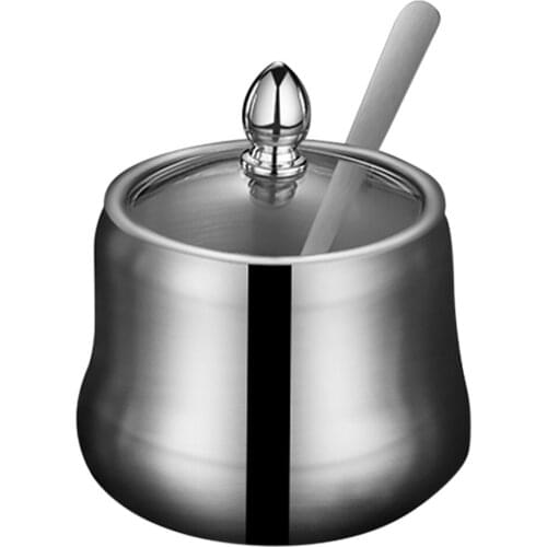 1Pc Stainless Steel Spice Jar Practical Salt Container Seasoning Jar Steel Seasoning Can Salt Sugar Can